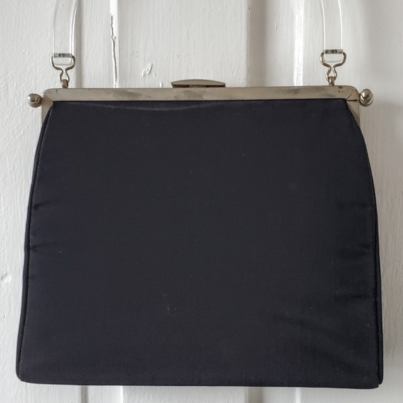 Rare 50s Vintage Handbag. Convertable to 3 styles. Lucite handle. Stunning! - Picture 4 of 5